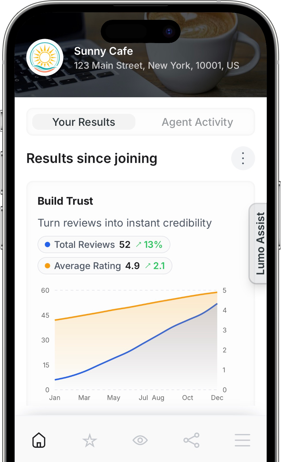 The Lumero app on a phone